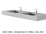 Plan double vasque bassin Design 60 cm, sur mesure, L. 160 à 200 cm x P. 40 à 60 cm, résine minérale ACRYSTONE® SOLID-SURFACE Finition lisse, Livraison Offerte et Rapide.